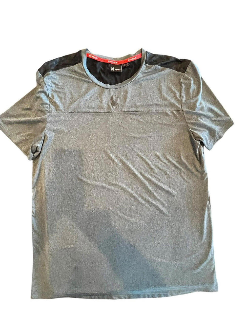 Spyder Active Athletic Fit Mens Short Sleeve Tee T-Shirt Grey Sz UNK Large